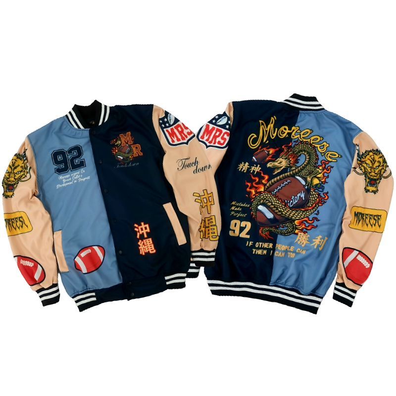 JAKET VARSITY BASEBALL VINTAGE FULL PRINTING SUBLIMATION PRIA WANITA DEWASA