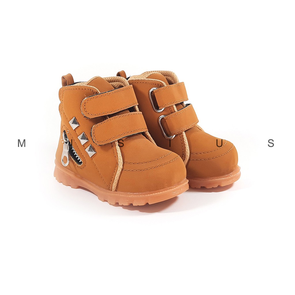 Misius - PIRAMID Sepatu Boots Anak Bahan Lembut Variasi Resleting