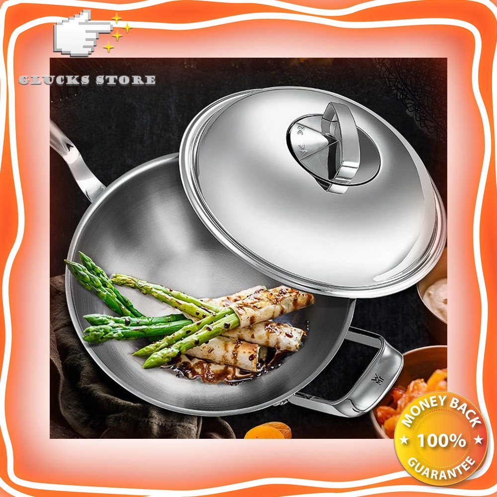 Wok Wajan Stainless Steel WMF Panci 30cm Penggorengan Anti Lengket Teflon Gagang Tahan Panas with Me