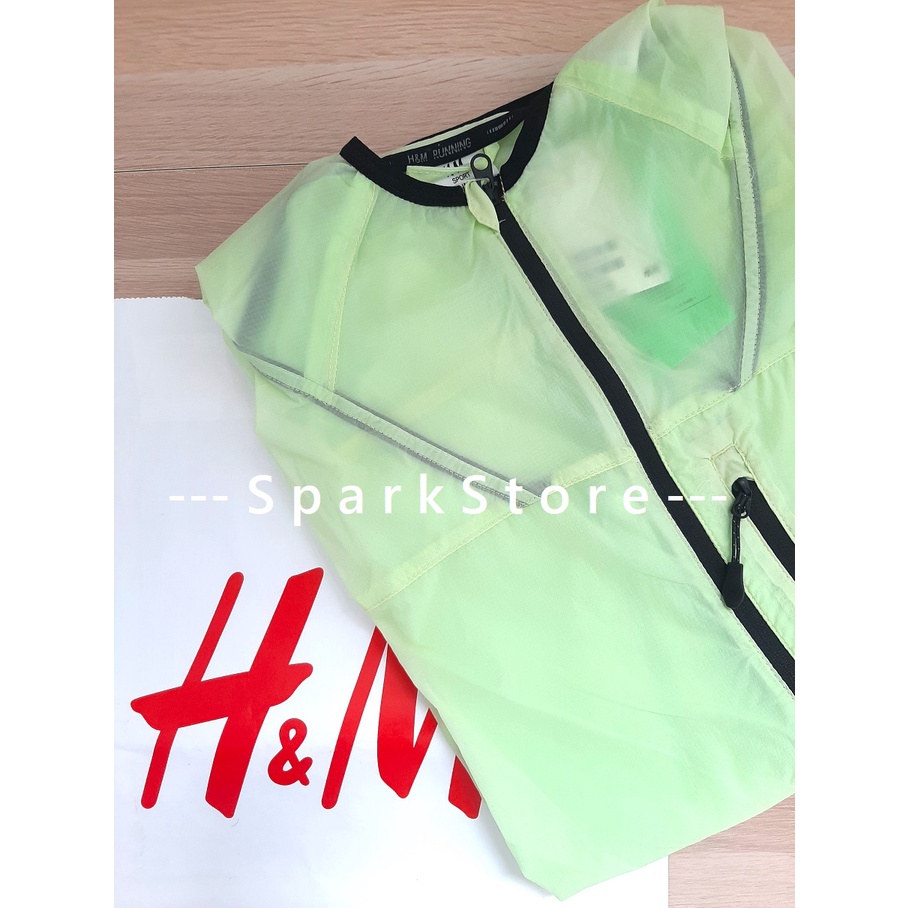[NEW][BARU] H&M Jaket Hoodie Running Lighweight Jacket Hijau Neon
