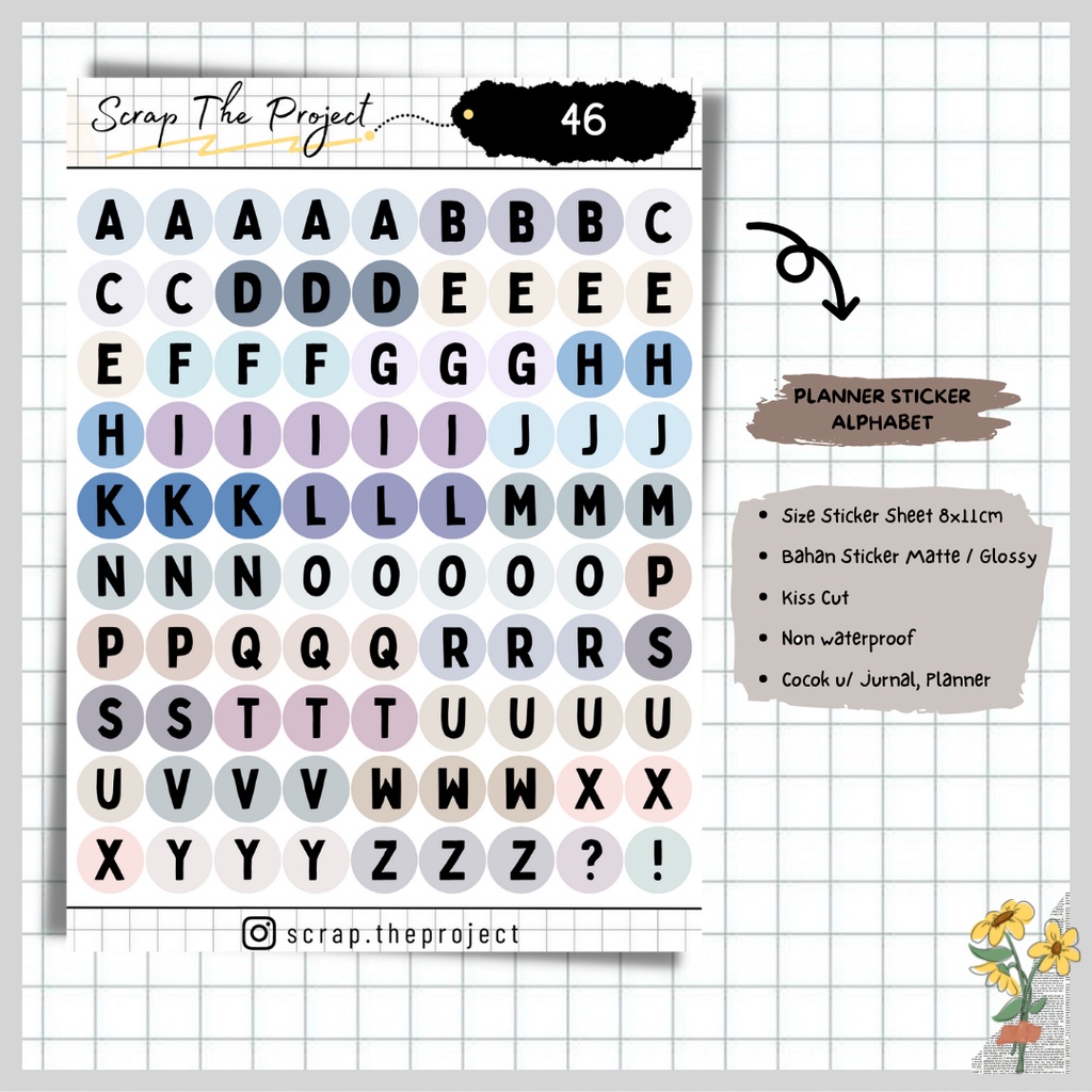 

STICKER PLANNER JOURNAL / STICKER ALPHABET / STP - 46
