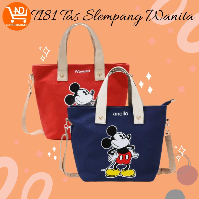 AND COD T181 TAS TOTEBAG WANITA MOTIF KARTUN WOMEN BAG FASHION KOREA TERLARIS GROSIR IMPORT MURAH COD