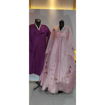 hanbok pasangan pink ungu