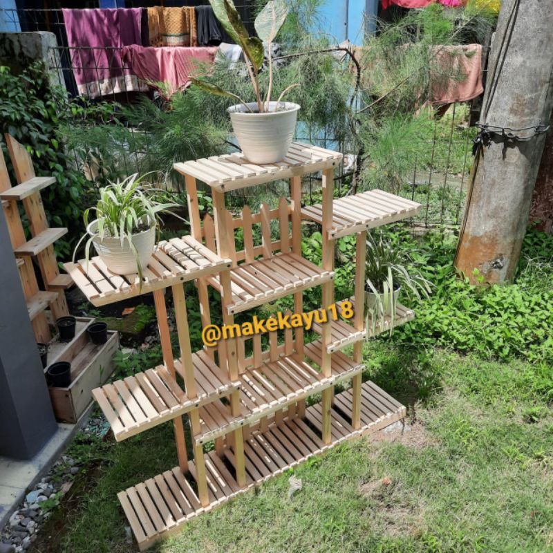 Rak tanaman Rak bunga kayu jati belanda