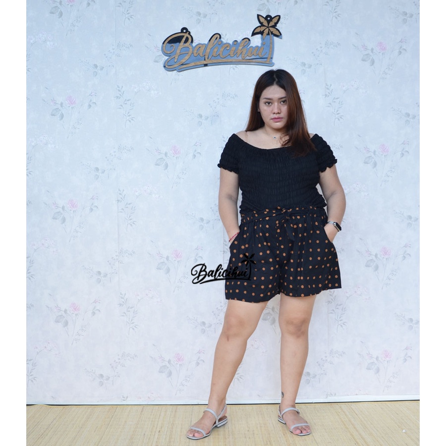 Balicihui Celana Pendek Katun Jumbo Celana Pendek Wanita Kasual Big Size Plus Size Celana Santai