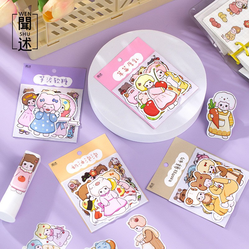 

1 pack Cute Sticker Aesthetic Girl Series Gaya Korea Dekorasi Scrapbook Diary DIY