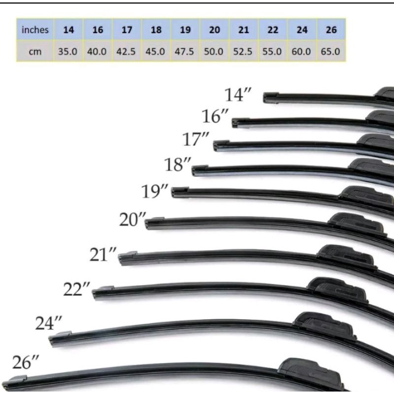 wiper frameless banana, wiper mobil, wiper universal, wiper karet