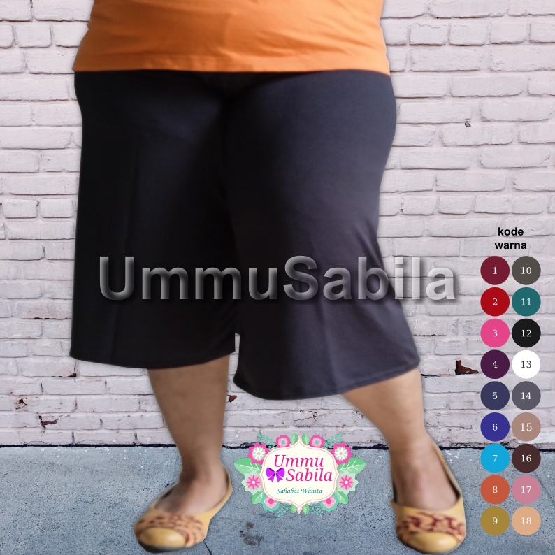 Celana Kulot 7/8 Pendek Wanita Super Jumbo XXXL Muat untuk BB 120Kg/ Celana Kulot Bigsize Pendek