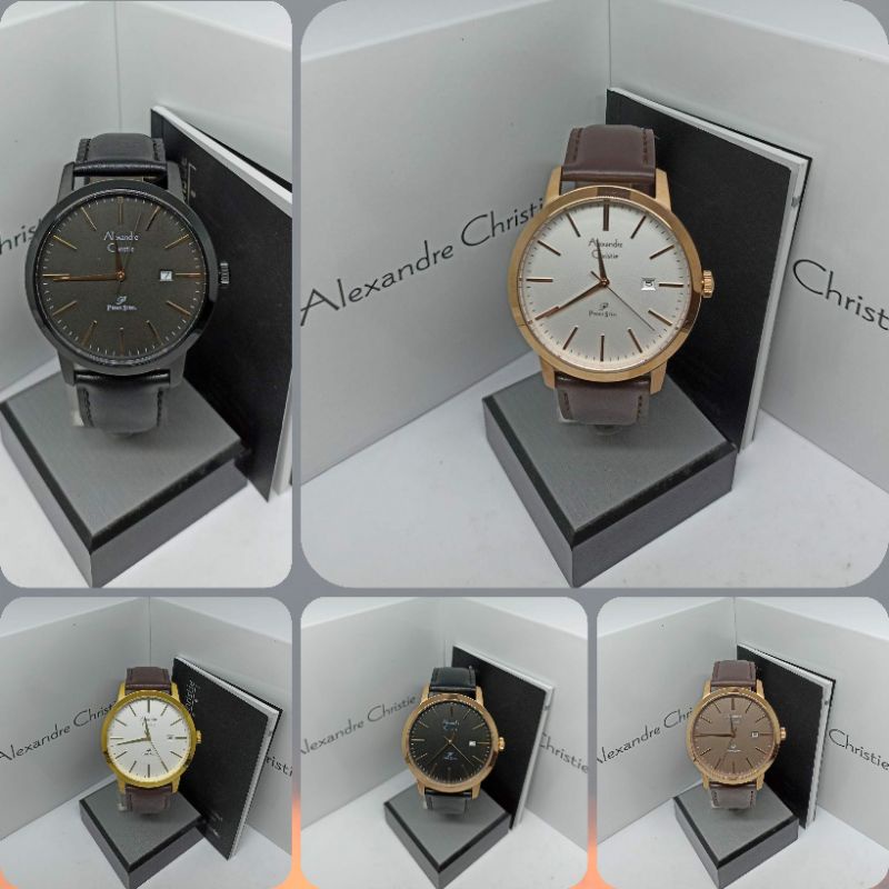 Jam Tangan Pria Alexandre Christie 1007 AC 1007 AC1007 Tali Kulit