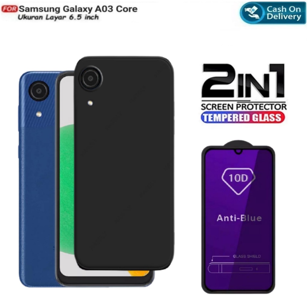 Case Samsung A03 , A03 CORE (2022) Terbaru Paket 2in1 Softcase Sandstone Free Anti gores Layar Anti 