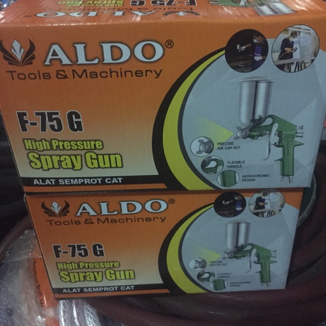 Spray gun alat semprot cat f75 G f 75 tabung atas aldo