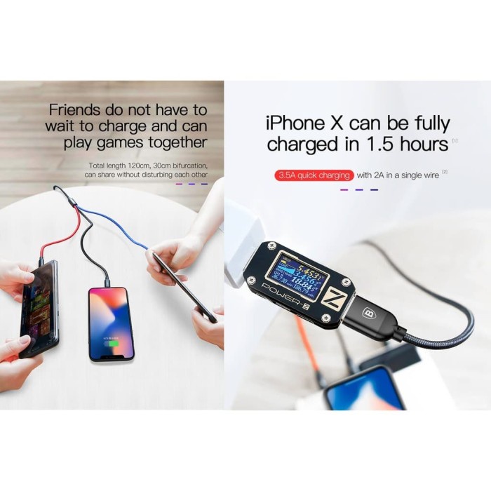 Baseus Kabel Data Primary Colors 3in1 Quick Charger