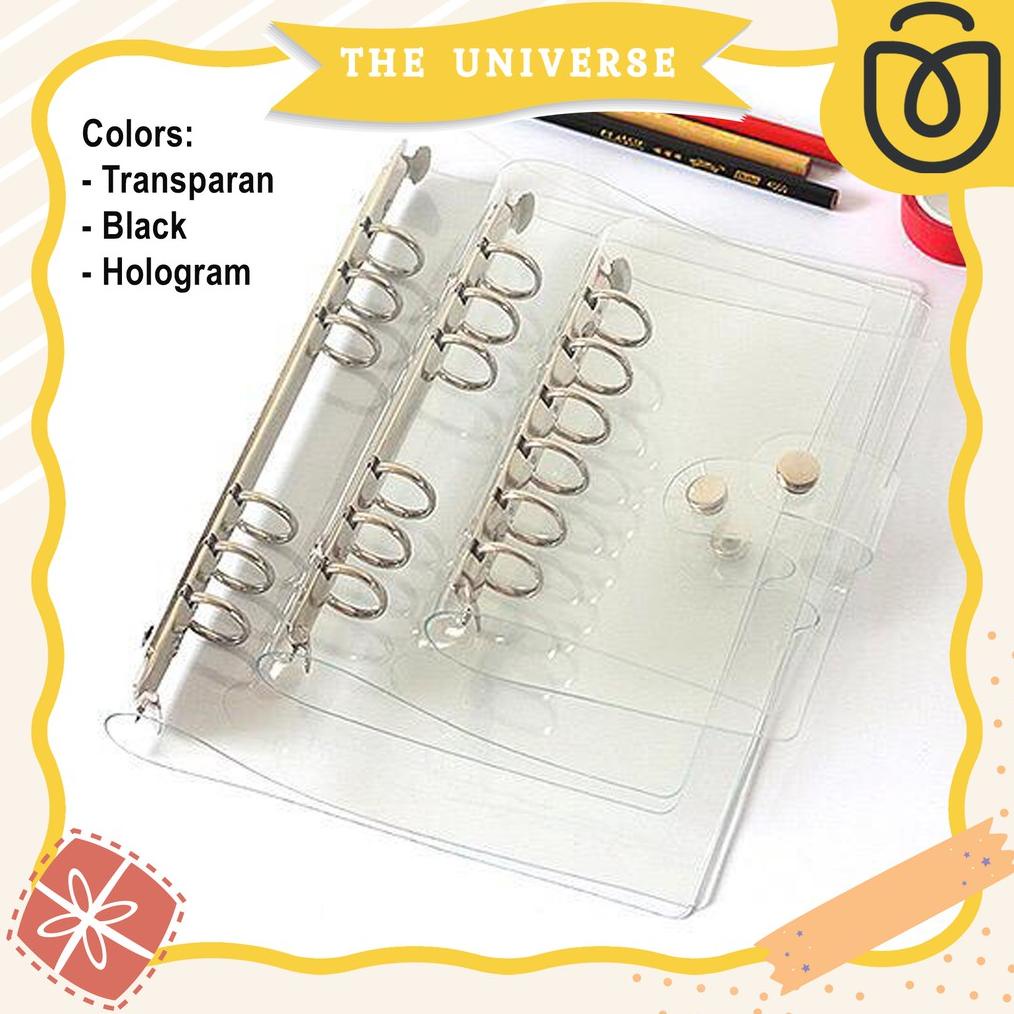 

[(BAYAR DITEMPAT) [THE UNIVERSE] Buku Binder A5 6 Ring Transparan Binder Cover Notebook Binder Hologram - ST004
