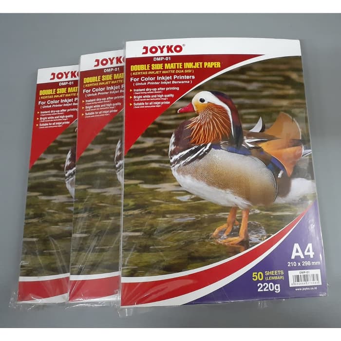 

JOYKO DOUBLE SIDE MATTE INKJET PAPER DMP-01 A4 220 GRAM 50 LEMBAR