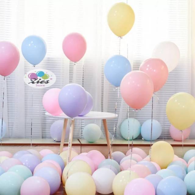 Balon latex macaron / balon latex warna pastel 12" per pack (isi 100)