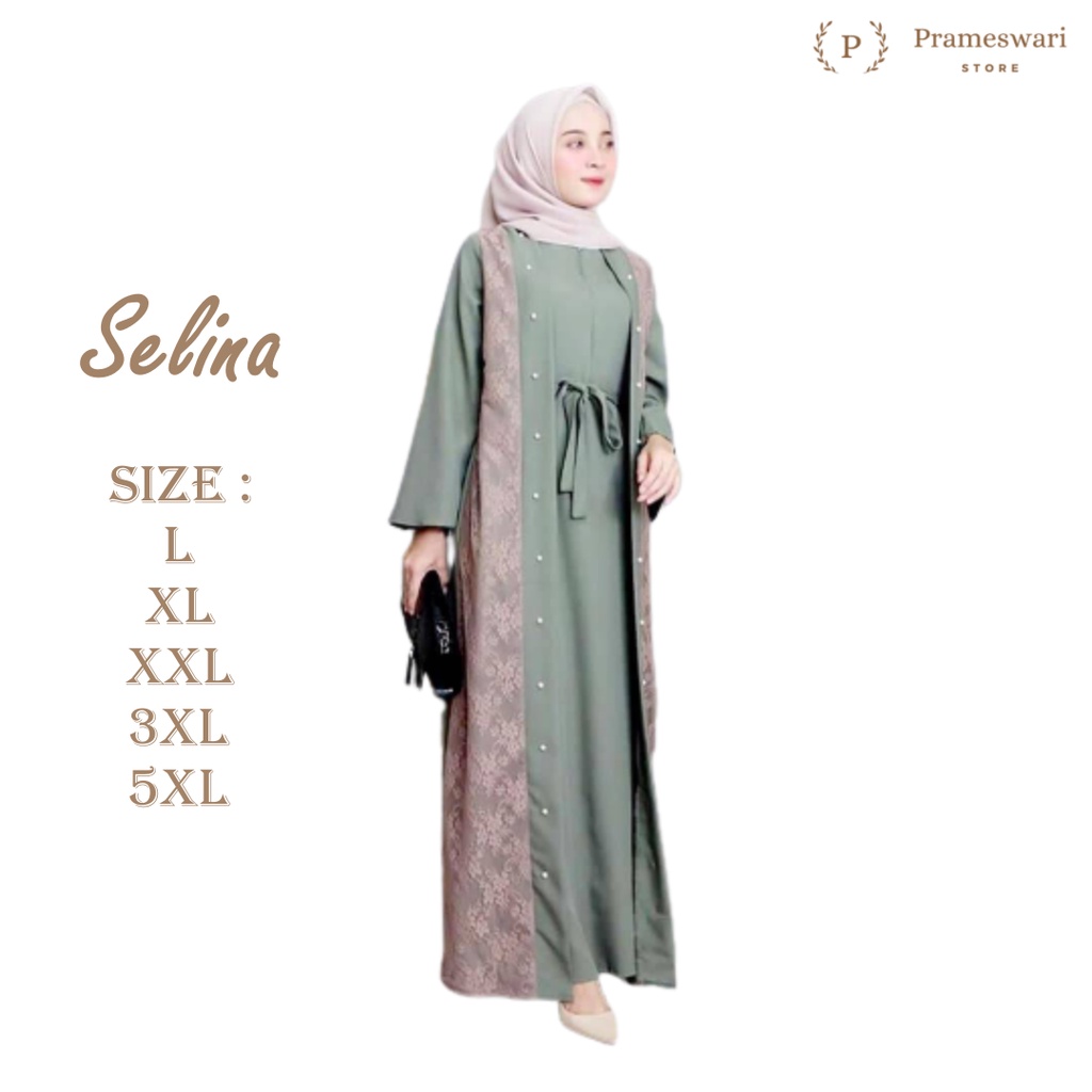 Busana Muslim Wanita Gamis Brukat Jumbo L XL XXL XXXL XXXXXL Pakaian Wanita Pesta Brokat Terbaru LD 