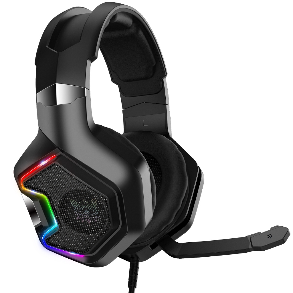 Onikuma K10Pro Headset Gaming Stereo Dengan Lampu LED RGB + Mic Omnidirectional + Jack 3.5mm Untuk PC PS4 Laptop