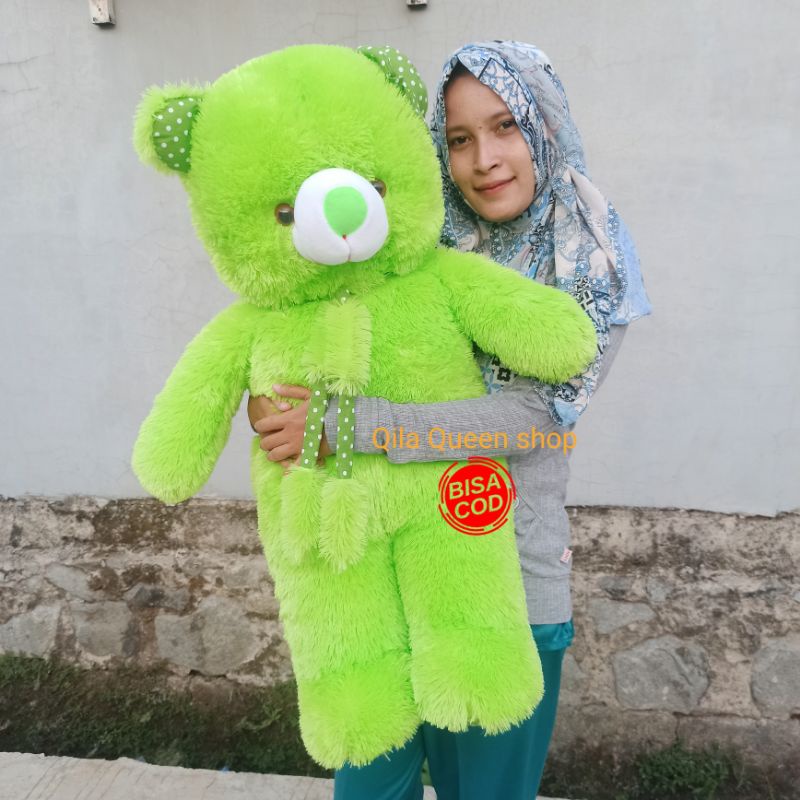 Boneka Teddy bear jumbo TOPI SYAL  GRATIS Ukir nama atau photo