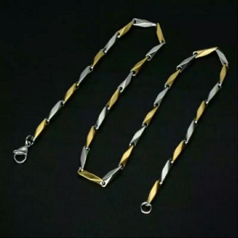 kalung titanium motif padi