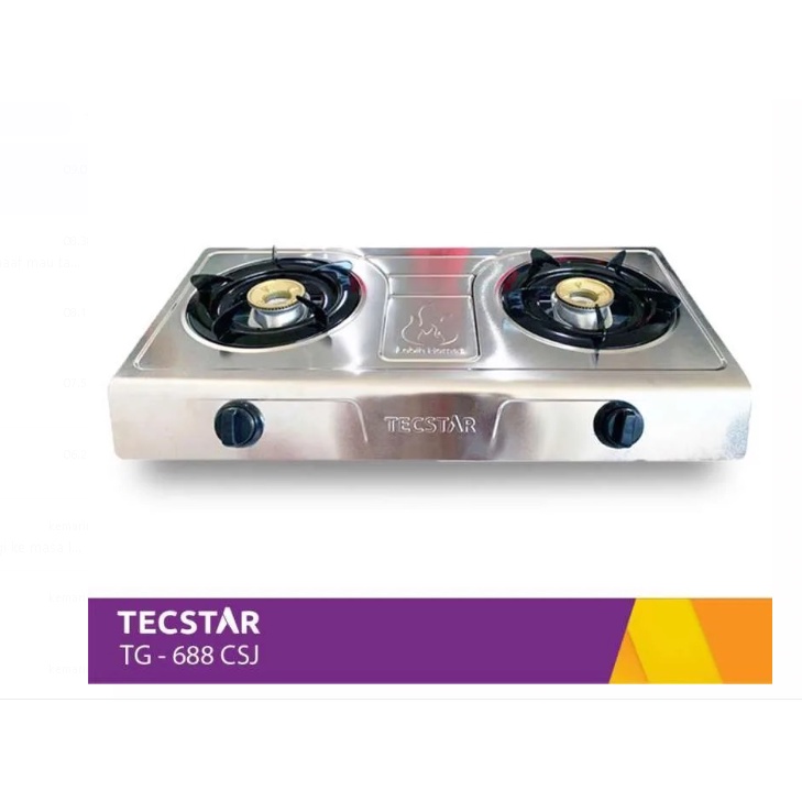 Kompor Gas 2 Tungku Stainless Tecstar TG-688CSJ