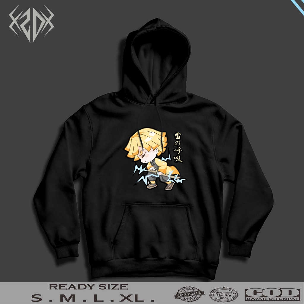 JAKET HODDIE CHIBI ZENITSU KIMETSU NO YAIBA / JAKET PRIA / HOODIE PRIA / JAKET KEREN