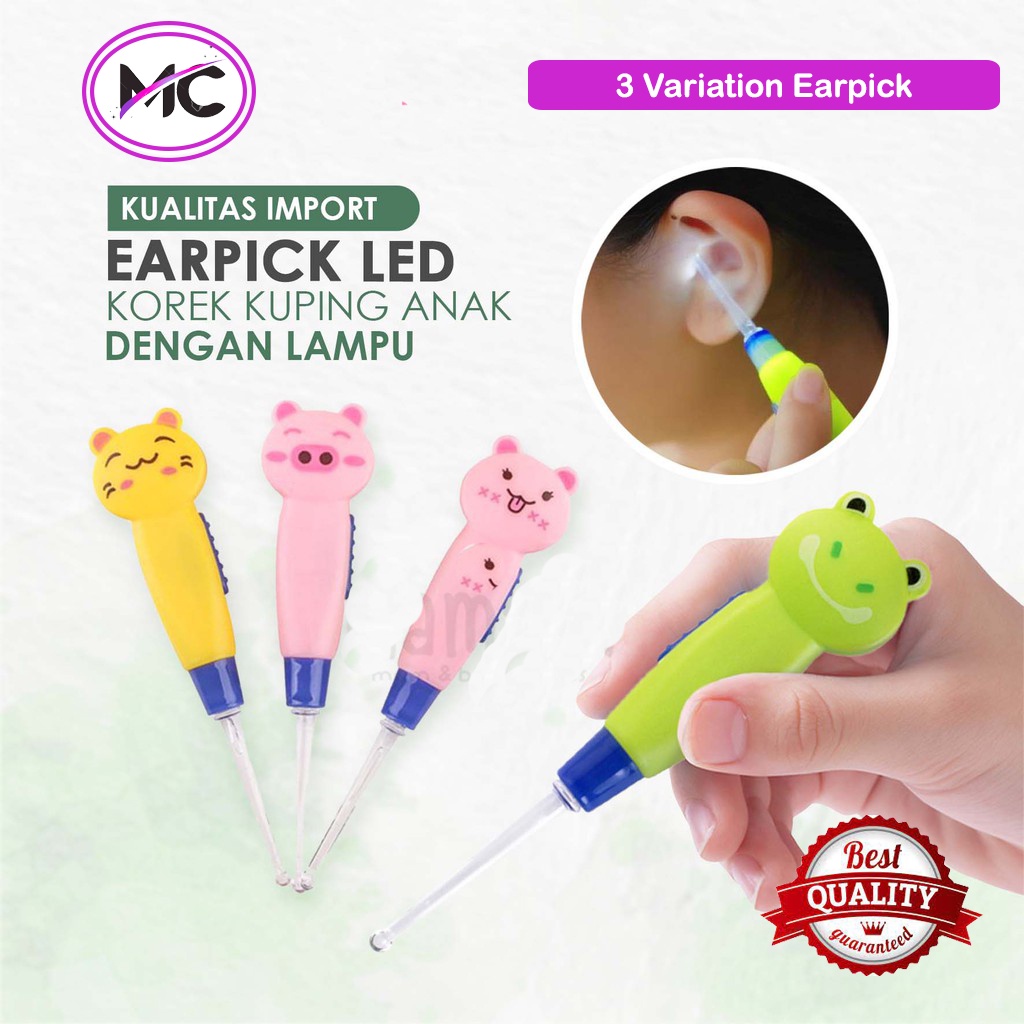 Korek Kuping LED Lampu Pembersih Telinga Elektrik Flashlight Earpick Aman Praktis Mudah Murah