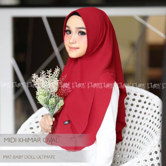 Original Flow Midi Khimar Oval babydoll ultimate {Ready stock}