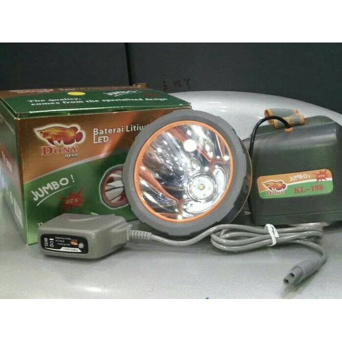 Senter LED kepala merk dony KL-198 JUMBO cahaya kuning