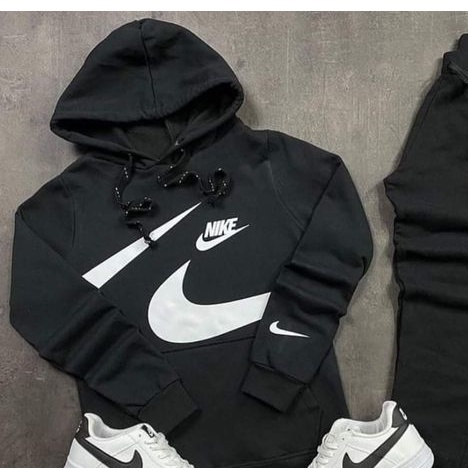 sweater hoodie nike swoosh big logo sweater nike big swoosh black style