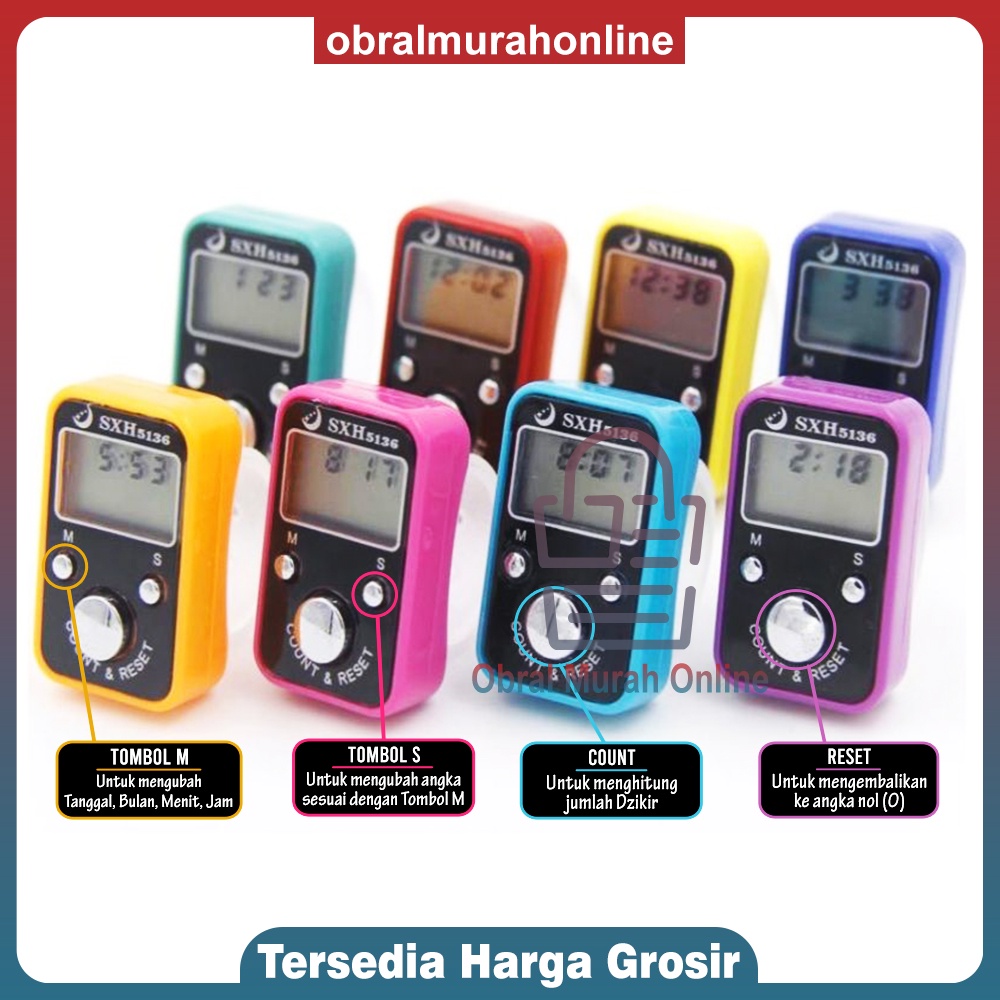 Tasbih Digital Kotak 3 in 1 (Stopwatch dan Jam Tanggal)