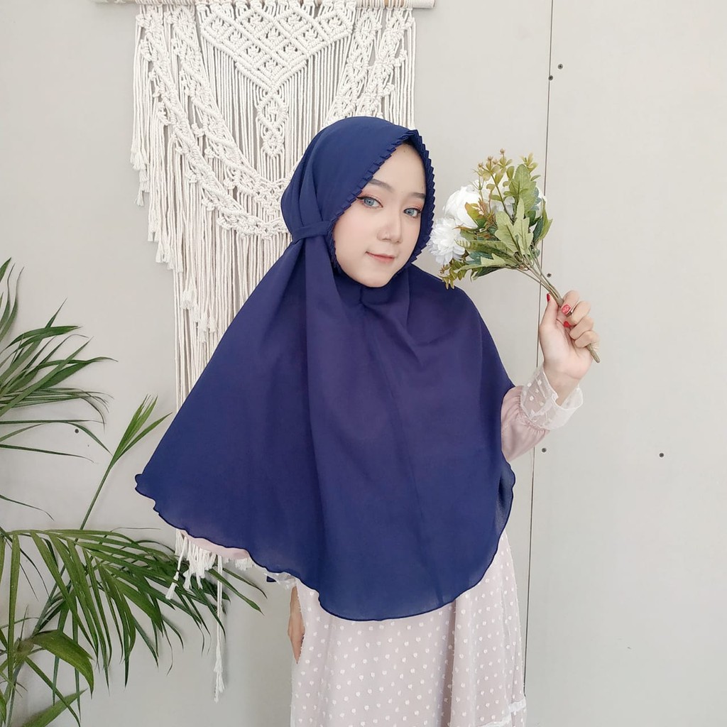 Hijab instan Sarah Lipit Jilbab Instan Bergo Sarah Lipiit Kerudung Instan Premium Diamond-SARAH NAVY