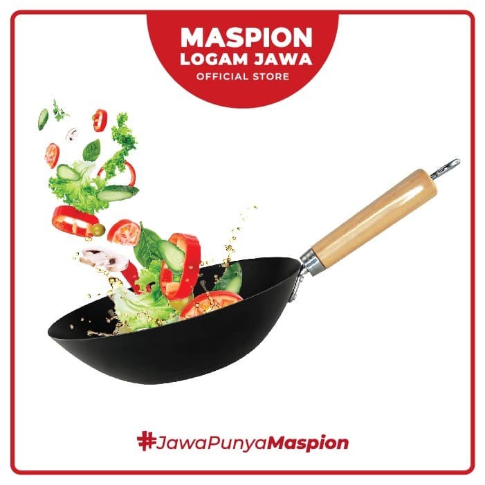 MASPION Wajan Chows Wok 24 Cm Single Handle - Wajan Antilengket