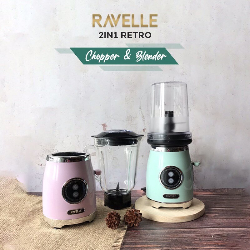 RAVELLE Blender Plus Chopper Alat Giling Daging Bumbu Buah