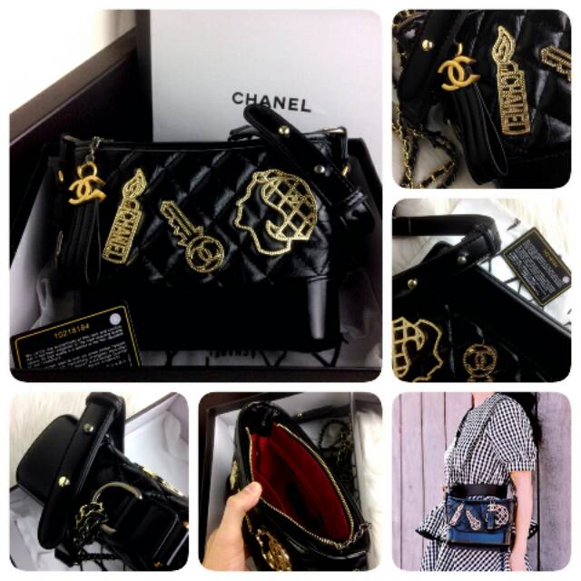 l CHANEL Gabrielle Embellished Gold Metal Small Hobo Bag SS18 
sz 22x17x8cm#CH001