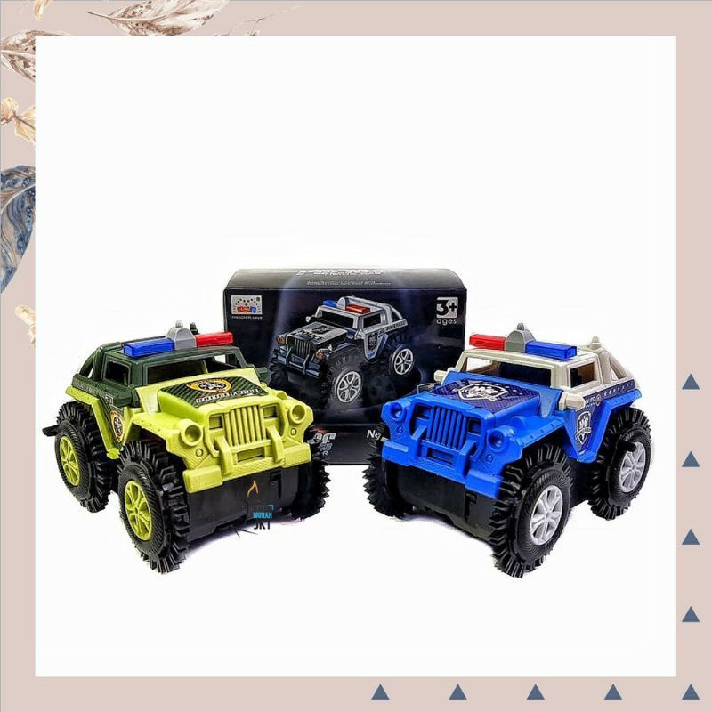 Mainan Anak Mobil jeep polisi jungkir balik/mobil jeep tumbling