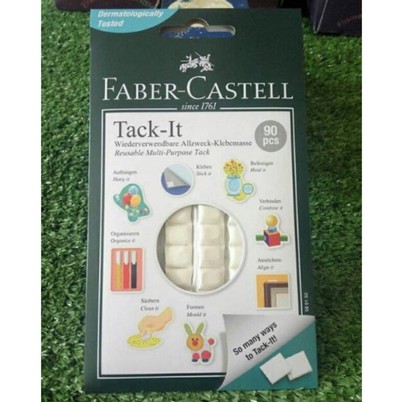 FABER CASTELL TACK IT - 9 PC 6 GR / 90 PCS 50 R  ADHESIVE GLUE LEM SERBAGUNA WHITE