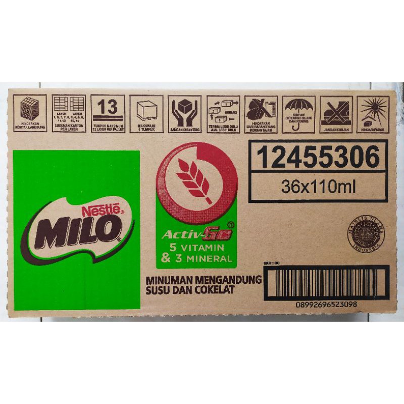 surabaya dus gosend susu milo activ go uht 110ml 180ml