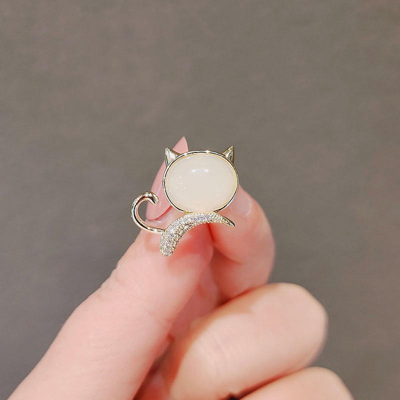 Bros Pin Bentuk Hati Opal Anti Silau Untuk Unisex