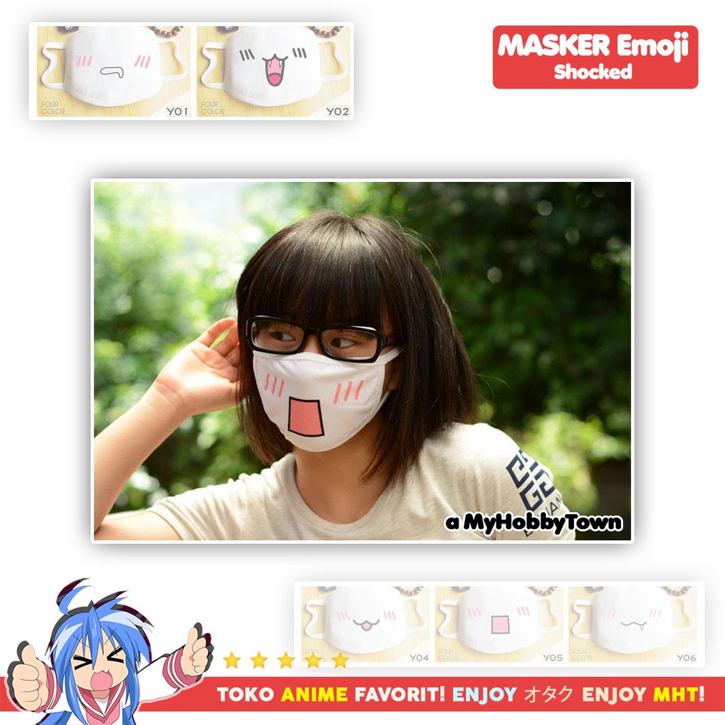 Masker Emoticon / Kaomoji Mask bisa untuk Masker Motor