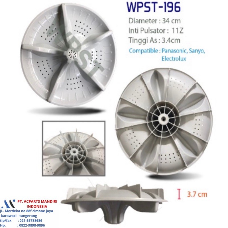 pulsator mesin cuci aqua AQW99XTF sanyo ASW99XTF