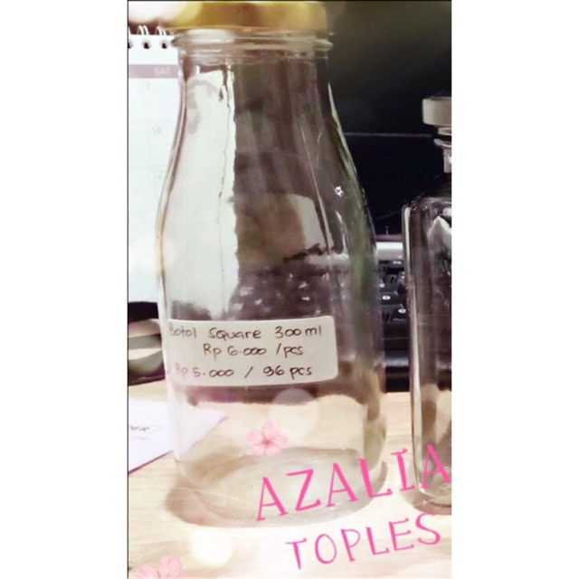 Botol Square 300 ML / Botol kaca 300 ML / Botol Juice 300 ML / Botol Kopi Starbucks / Botol Kopi