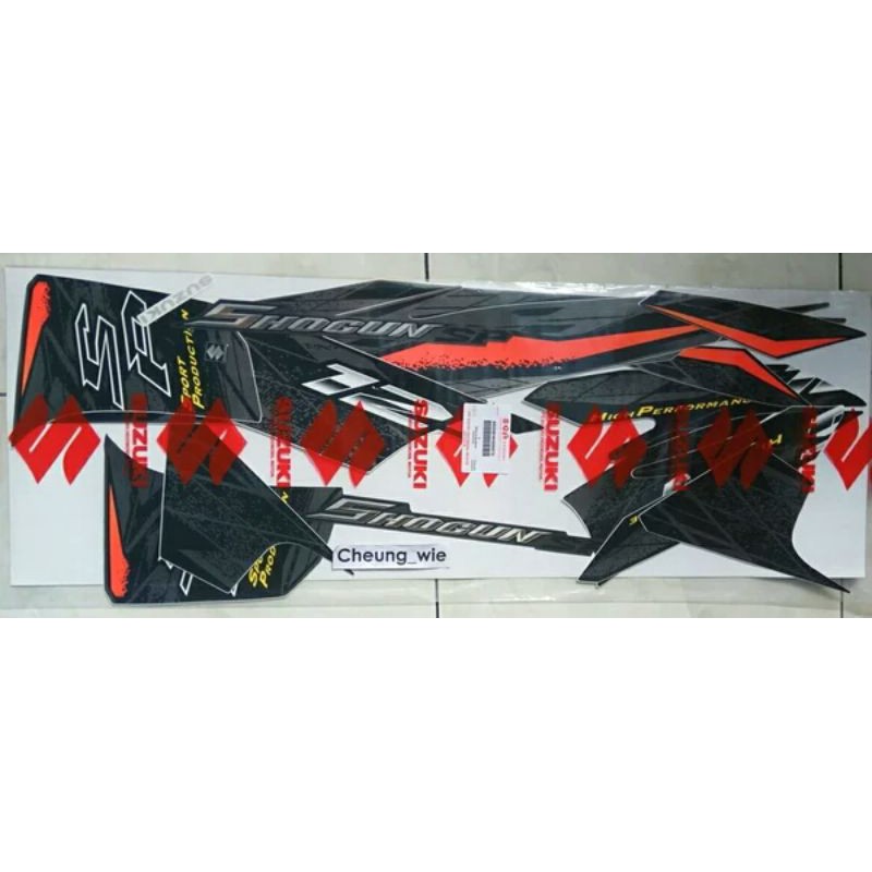 68000B16H50NXTG Lis body stiker Striping New Shogun FL125 SP 2008 Hitam Abu Abu ori sgp
