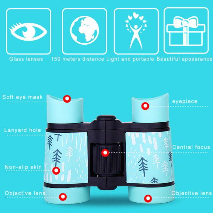 HD 4x30 Mini Colorful Adjustable Telescope for Kids - Fixed Zoom