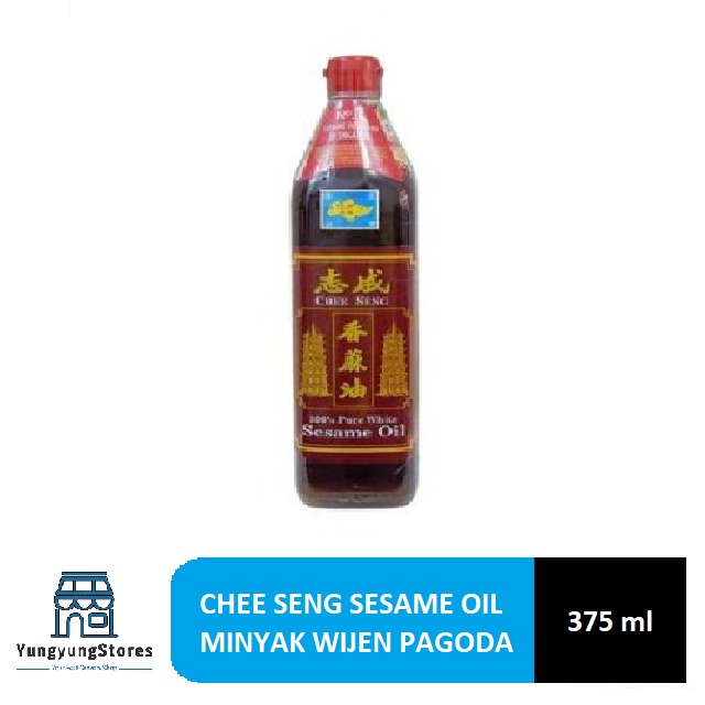 

READY - MINYAK WIJEN PAGODA CHEE SENG PURE WHITE SESAME OIL BOTOL 375 ML - TANPA BUBBLE