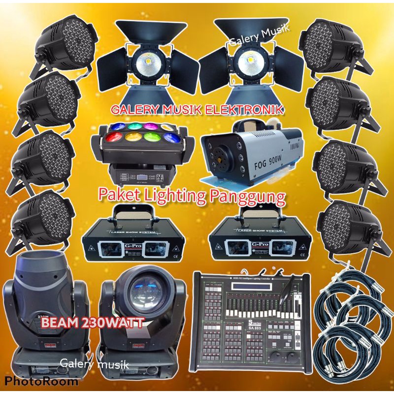 Paket Lampu panggung lighting professional Buat panggung dangdutan,gereja,bar,cafe,night club,live b