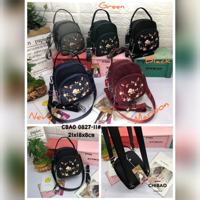 PROMO TAS CHIBAO BORDIR BUNGA 3IN1 BISA RANSEL JINJING SELEMPANG