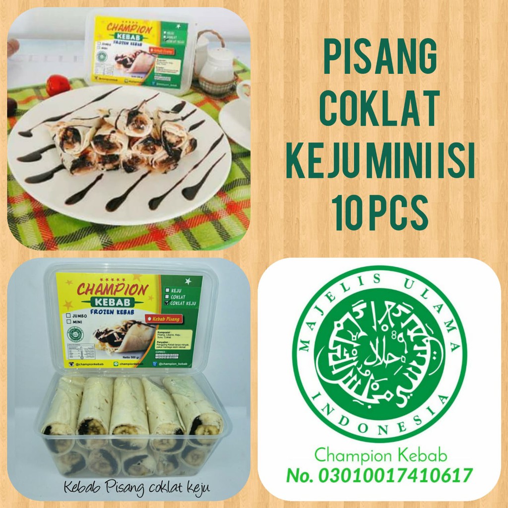 

KEBAB FROZEN PISANG COKLAT KEJU MINI ISI 10PCS HALAL MUI NO. 03010017410617.