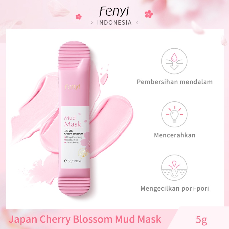 Fenyi Sakura Masker Lumpur Pembersih Komedo Hitam Komedo Putih Mencerahkan Wajah 5g