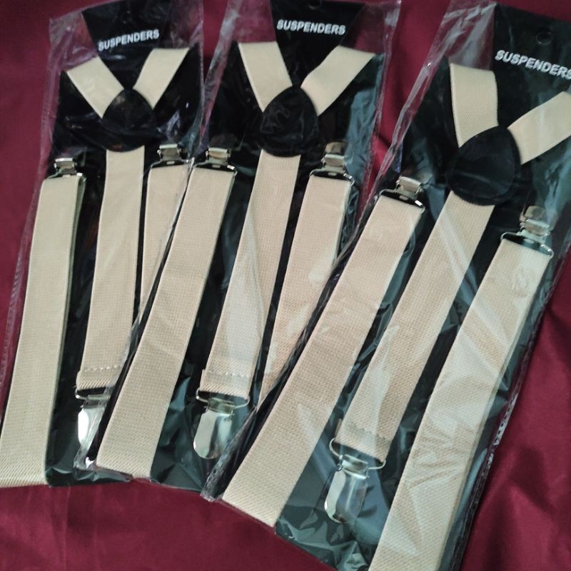 SUSPENDER BRETEL DEWASA PRIA WANITA TALI KODOK MODEL JOJON-Krem