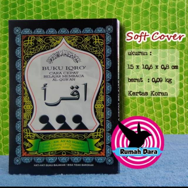 Buku IQRO Bendel Kecil Kertas Koran 15 x 10 cm - Rumah Dara
